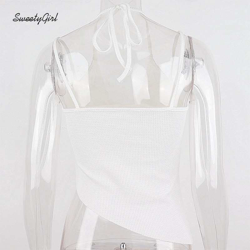 Áo Tank Top Hai Dây Cổ Chữ V Hở Lưng Dáng Ôm Màu Trơn Thời Trang Cho Nữ