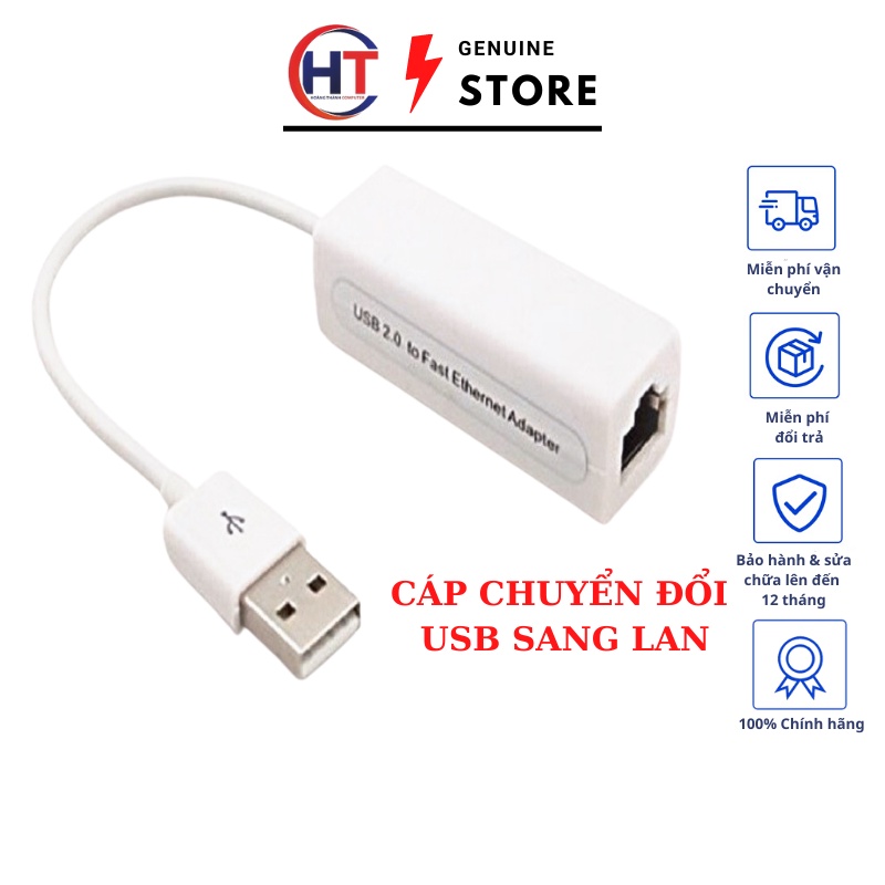 Bộ Chuyển Đổi USB Sang LAN - Cáp chuyển USB 3.0 to Lan hỗ trợ 10/100/1000 Mbps chính hãng, Bảo hành 12 tháng 1 đổi 1