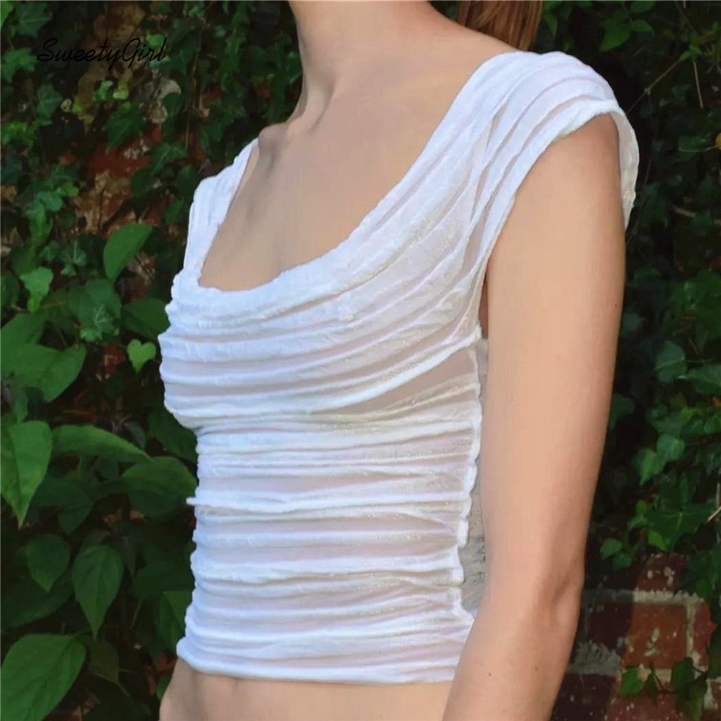 Áo Thun Ngắn Tay Cổ Chữ U Màu Trơn Thời Trang 2022 Cho Nữ