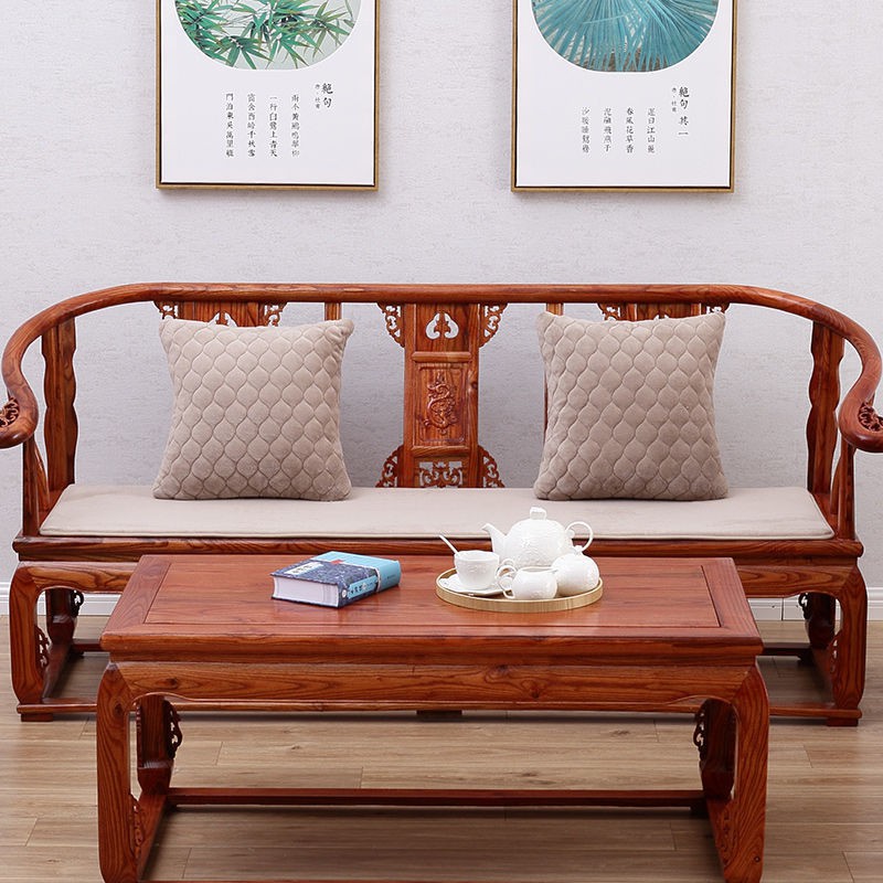 Đệm sofa gỗ chắc chắn chống trơn trượt mùa đông Nội thất gụ Trung Quốc ghế mút sang trọng xốp bốn phổ thông <