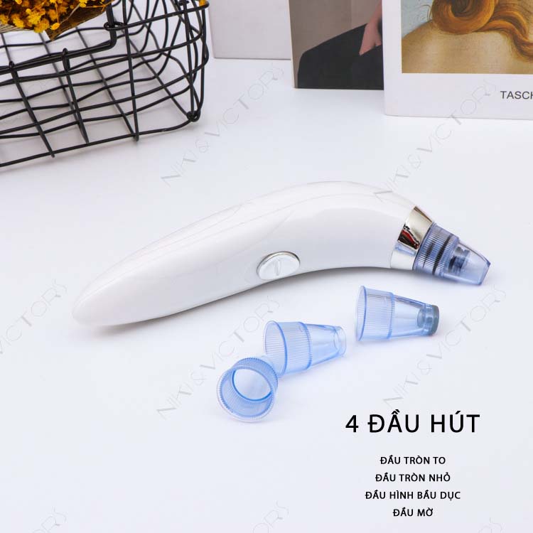 Máy Hút Mụn Đa Năng Mini Cầm Tay Cao Cấp 2 Chế Độ Với 4 Đầu Hút - Hút Sạch Mụn Cám, Mụn Đầu Đen Làm Sạch Lỗ Chân Lông