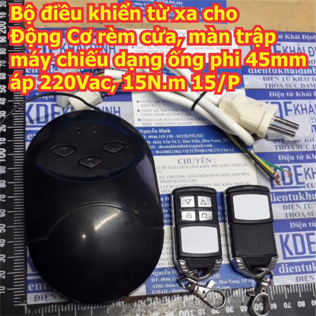 Động Cơ rèm cửa, màn trập máy chiếu VV dạng ống phi 45mm áp 220Vac, lực mạnh 15N.m 15/P kde5822