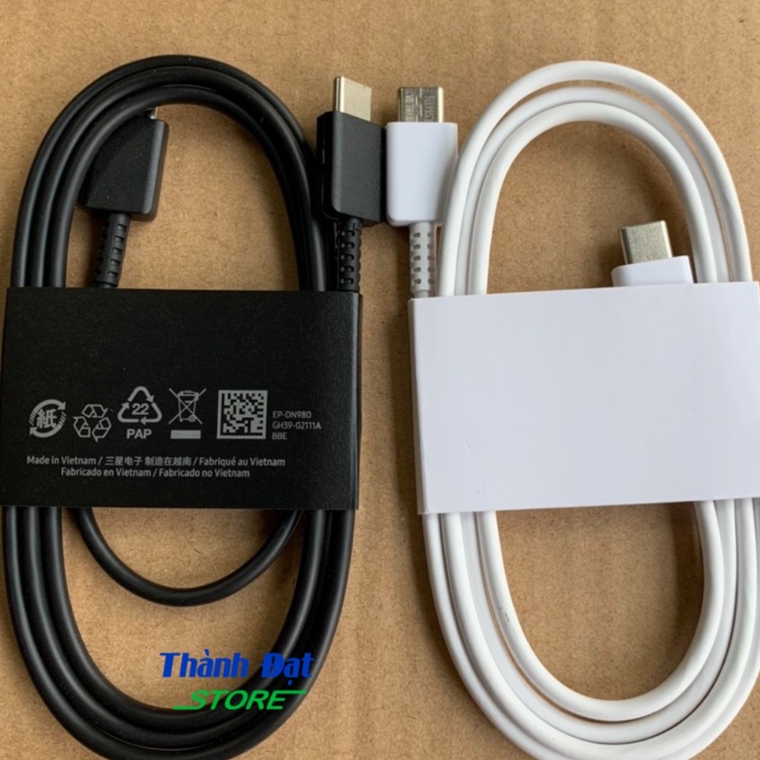 Dây cáp sạc nhanh 25W 2 đầu type C to typeC zin hãng Samsung 100%