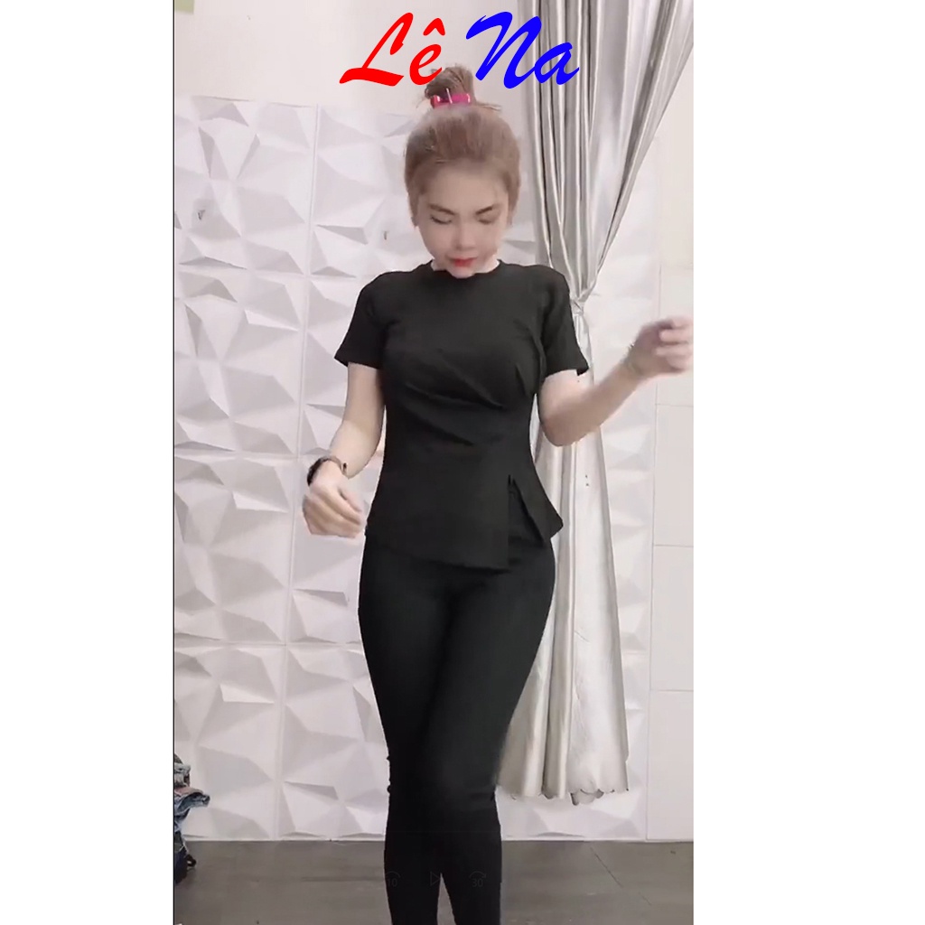 Áo Thun Ôm Body Xẻ Tà Vạt Lệch Thắt Eo A1 - Lê Na Chuyên Sỉ Lẻ