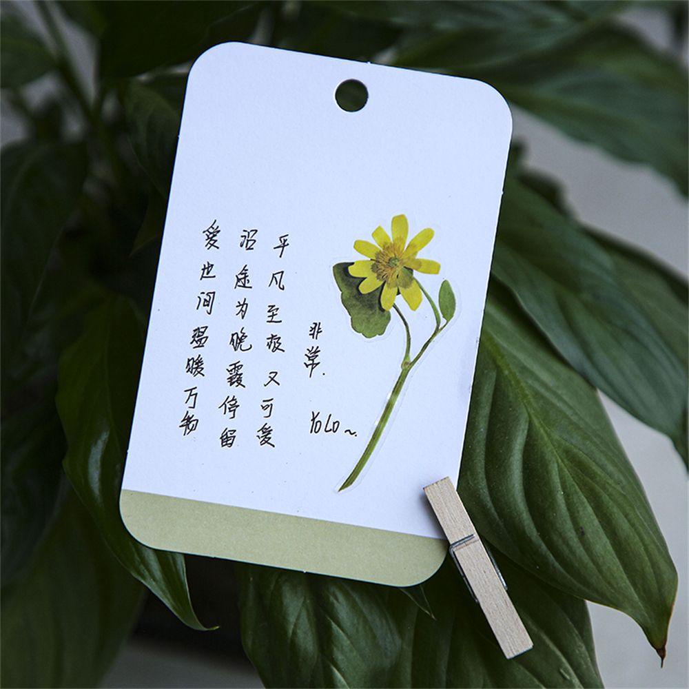 Set 40 Miếng Dán Hình Hoa Lá Kiểu Vintage Trang Trí Nhật Ký / Nhật Ký DIY