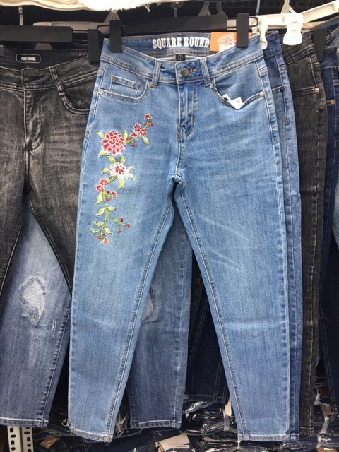 QUẦN JEANS BAGGY THÊU HOA - 9t - vnxk