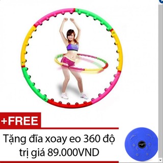 Vòng lắc eo giảm cân hoạt tính  Tặng đĩa xoay eo 360 độ