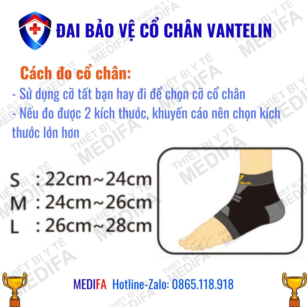 [Số 1 Nhật Bản - Hàng chính hãng] Đai Bảo Vệ Cổ Chân Vantelin, sử dụng hàng ngày, hỗ trợ tối đa khi chơi thể thao