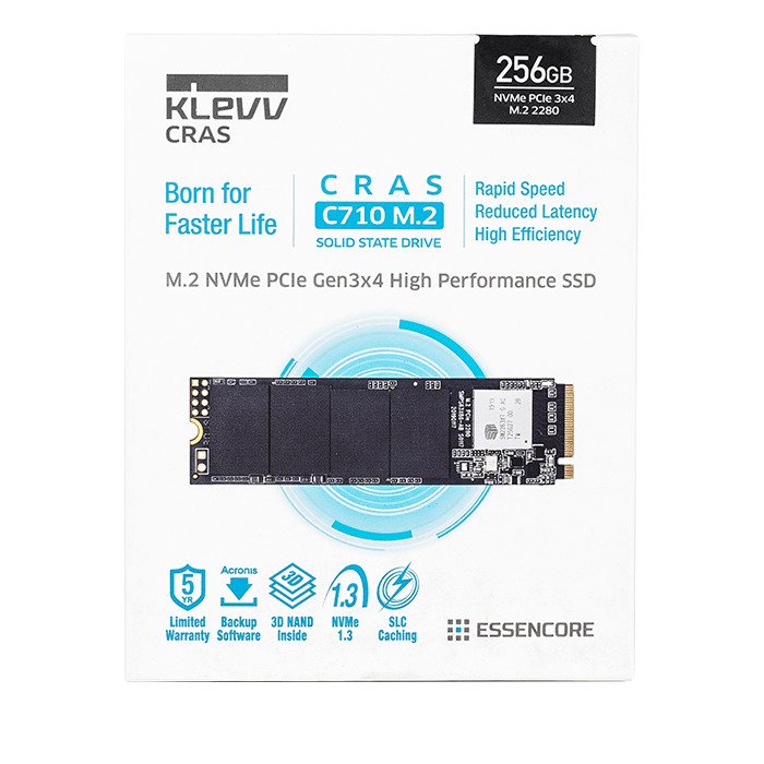 [Mã 255ELSALE giảm 7% đơn 300K] Ổ CỨNG SSD KLEVV CRAS C710 256GB – M2 2280 NVME PCIE Gen3X4 NEW