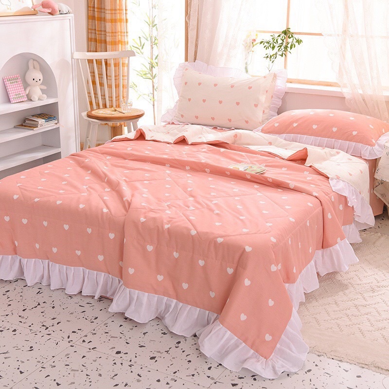 Cotton 100% Viền Bèo Chăn Chần Bông