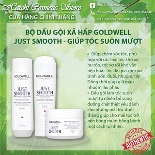 Combo dầu gội + xả + hấp suôn mượt goldwell dualsenses just smooth 200-200-250ml - chính hãng