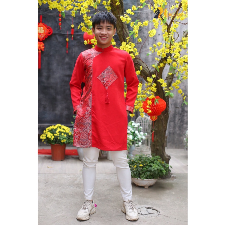 [Hàng chất siêu hot] Áo dài bé trai đại cồ diện tết - Xuân 2022