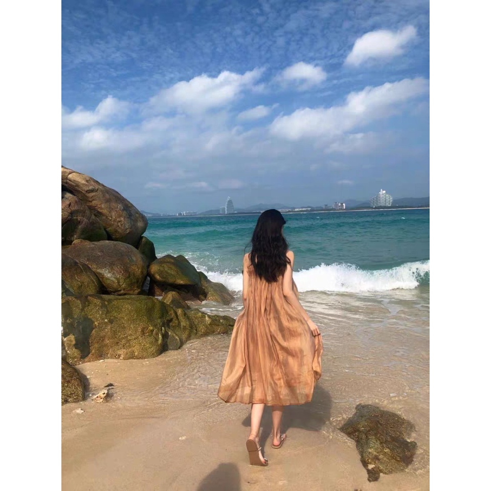 Đầm Maxi Váy Đi Biển Hai Dây Dáng Váy Bồng Chất Vải Mềm Mát Không Gây Kích Ứng Da S95 | BigBuy360 - bigbuy360.vn