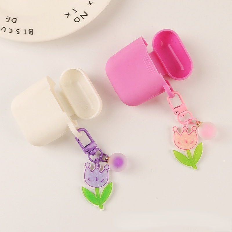 Móc Khóa Hình Vương Miện Và Hoa Nhựa Resin Màu Kẹo Sáng Tạo