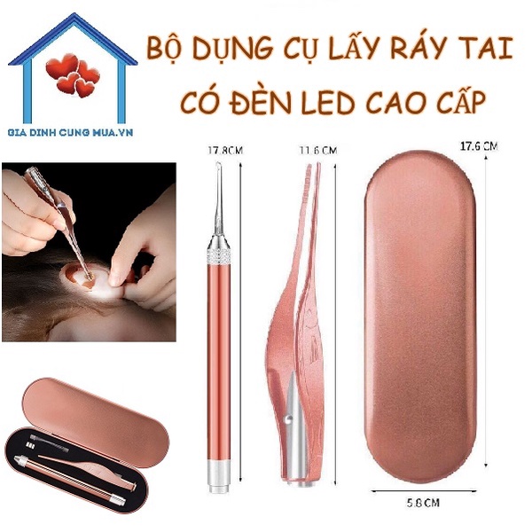 Bộ dụng cụ lấy ráy tai có đèn led siêu sáng cao cấp dành cho bé yêu - dụng cụ không thể thiếu cho mọi gia đình