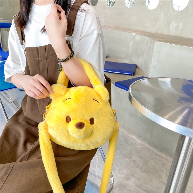 DISNEY Túi Tote Đeo Vai Hình Gấu Pooh/Hổ Hoạt Hình Nhồi Bông Dễ Thương Dùng Làm Quà Tặng Cho Bạn Gái