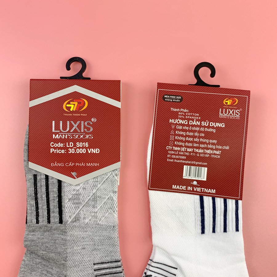 Tất cổ ngắn Nam cao cấp, phủ Nano bạc khử mùi kháng khuẩn - Luxis S016