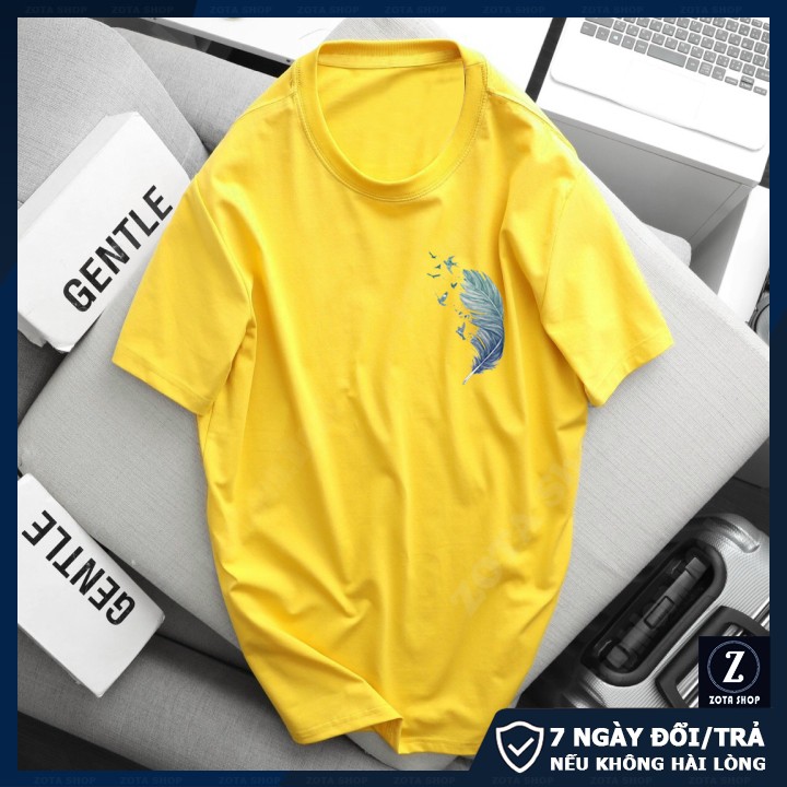 Áo thun nam đẹp in 3D Lông Vũ ở ngực, áo phông ZOTA cộc tay mã CZ63 | BigBuy360 - bigbuy360.vn