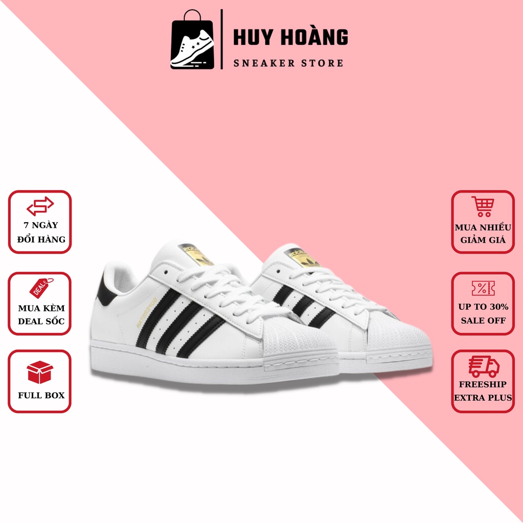 Giày thể thao Sneaker nam nữ trắng 𝗔𝗱𝗶𝗱𝗮𝘀 𝐒𝐮𝐩𝐞𝐫𝐬𝐭𝐚𝐫 𝑴𝒖̃𝒊 𝑺𝒐̀ , Giày 𝐃𝐚𝐬 𝐬𝐨̀ Full Box