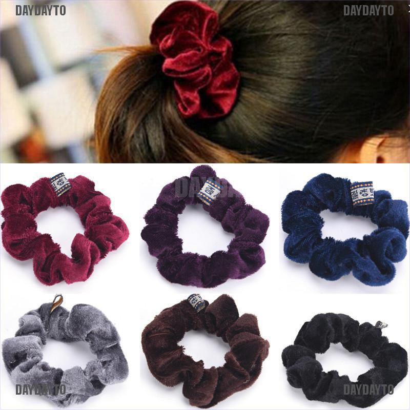 Dây Buộc Tóc Đuôi Ngựa Bằng Nhung Co Giãn Cho Nữ