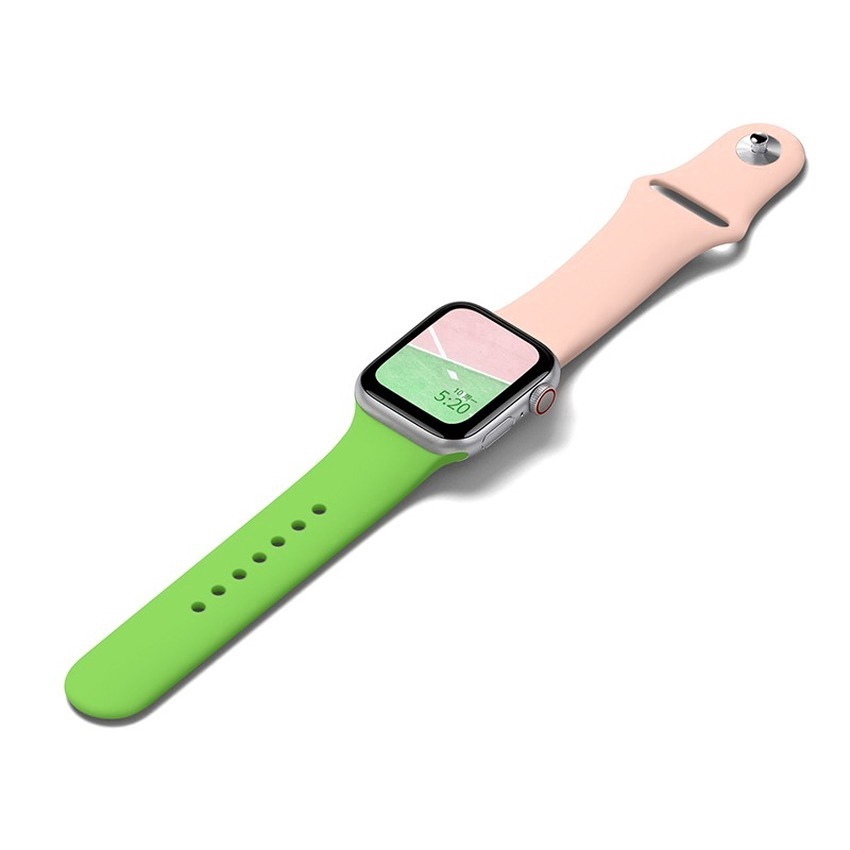 Dây Silicone Khóa Kim Loại Cho Đồng Hồ Apple 42mm/38mm 44mm 40mm Iwatch Series 6 SE 5 4 3 2 1 Band