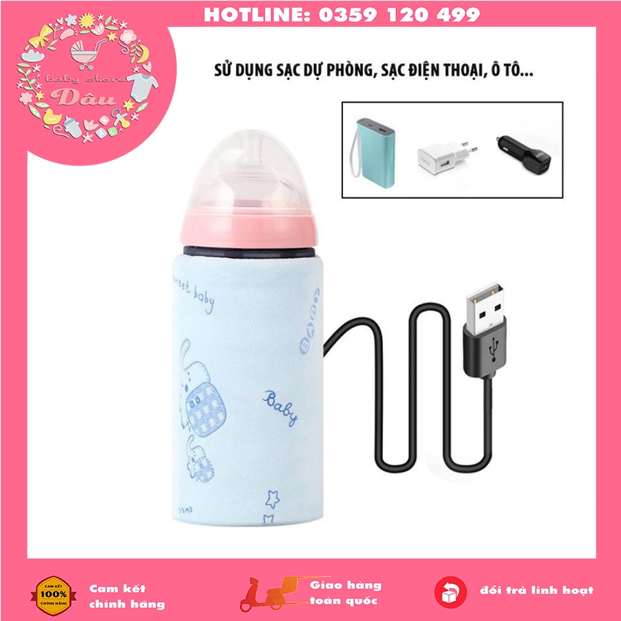 Túi ủ bình sữa nóng, túi ủ ấm bình di động, vừa với tất cả các loại bình dùng sạc điện thoại tiện lợi