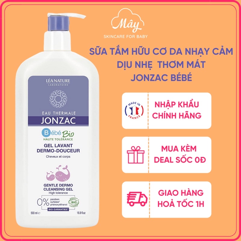 [Nhập khẩu chính hãng]Sữa tắm gội 2in1 hữu cơ siêu thơm cho bé từ sơ sinh Eau Thermale Jonzac Gel Lavant 500ml