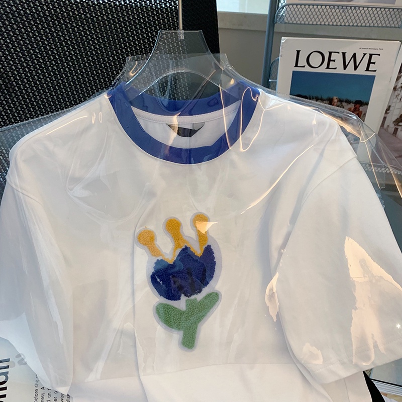 NUZIRO  Áo thun  ngắn tay cổ tròn dáng rộng thời trang mùa hè cho nữ