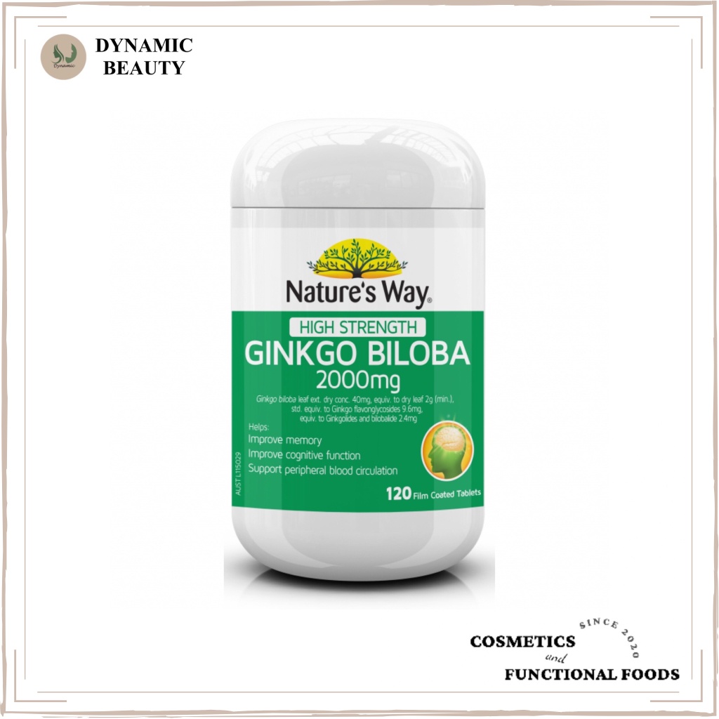 [Hàng chuẩn Úc] Viên uống bổ não Nature’s way high strength ginkgo biloba 2000mg 120 viên của Úc