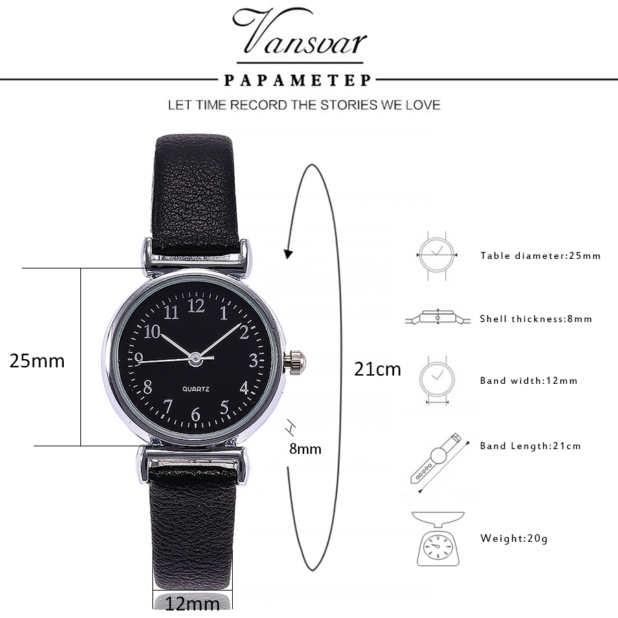 Đồng hồ thạch anh dây da đeo tay thời trang cho nữ