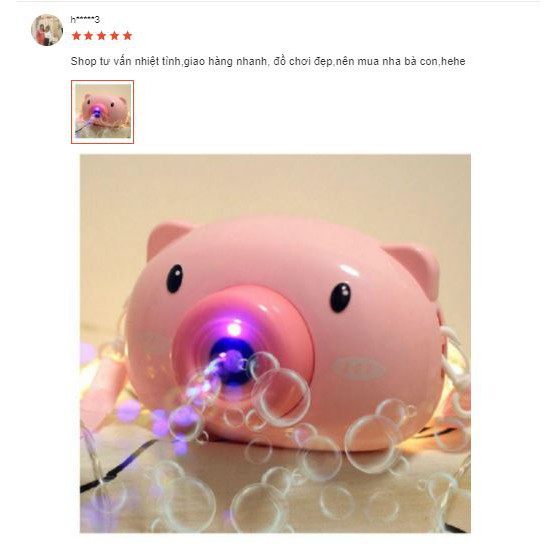 Máy Ảnh Thổi Bong Bóng Hình Chú Heo [FREESHIP❤️] Dễ Thương Dành Cho Bé