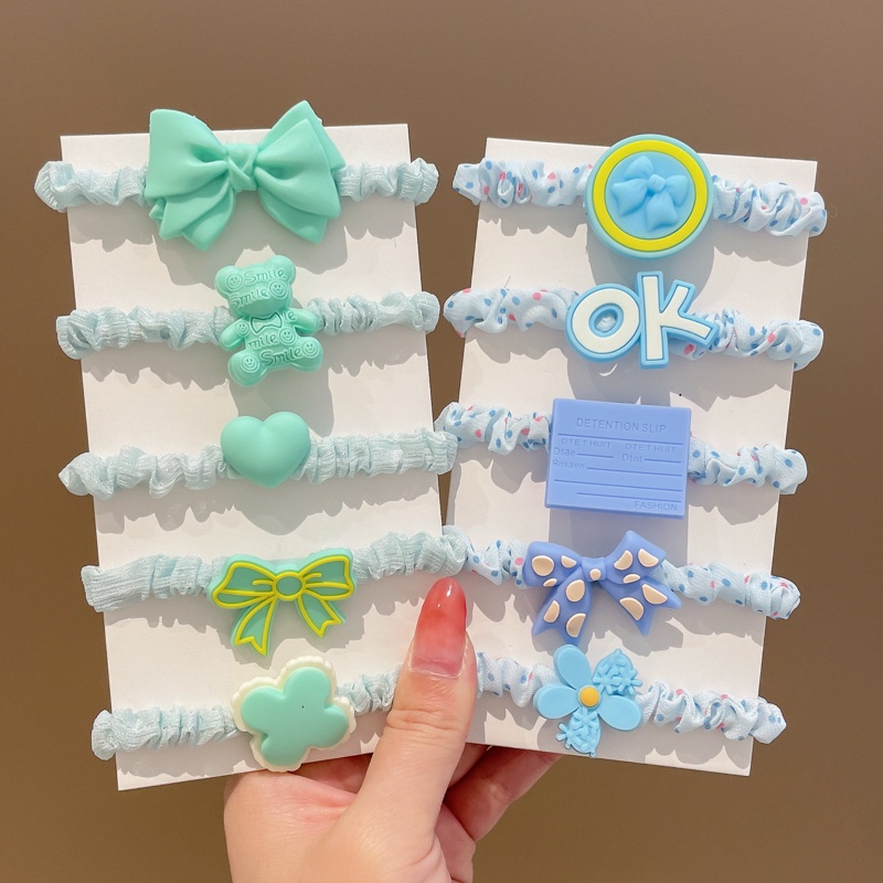 Dây Buộc Tóc Cao Su Co Giãn Không Đau Kiểu Hoạt Hình Phong Cách Hàn Quốc Dễ Thương Cho Nữ