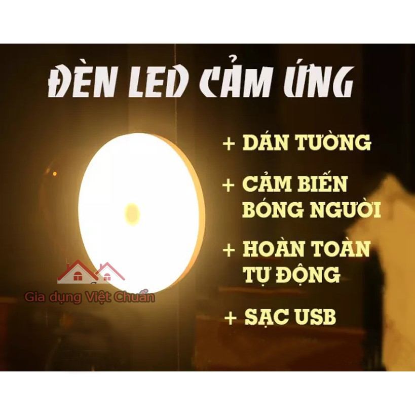 Đèn cảm ứng chuyển động dán tường led sạc điện cảm biến bật tắt đèn tự động khi di chuyển cảm biến cả ban đêm sk279