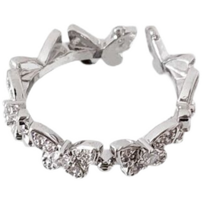 Nhẫn Hở Hình Bướm Đơn Giản Dễ Điều Chỉnh Phong Cách Hàn Quốc