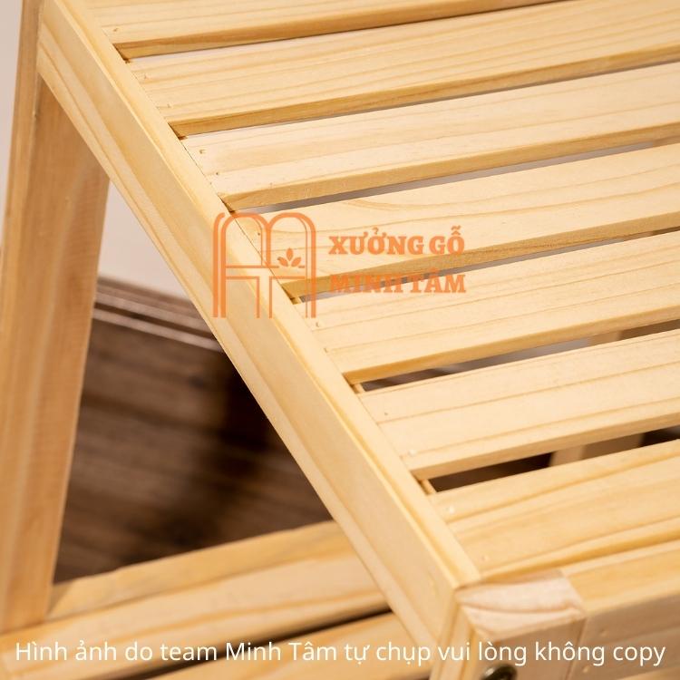 Kệ đầu giường gỗ thông 2 tầng Minh Tâm tự lắp ráp decor phòng ngủ l Kệ để đầu giường bằng gỗ 50*35*35cm