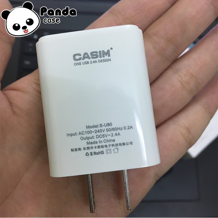 Bộ Củ Cáp Sạc Nhanh Chân Lightning S-U80 CASIM Chính Hãng – Cho Iphone, ipad,… - Bảo hành 10 năm