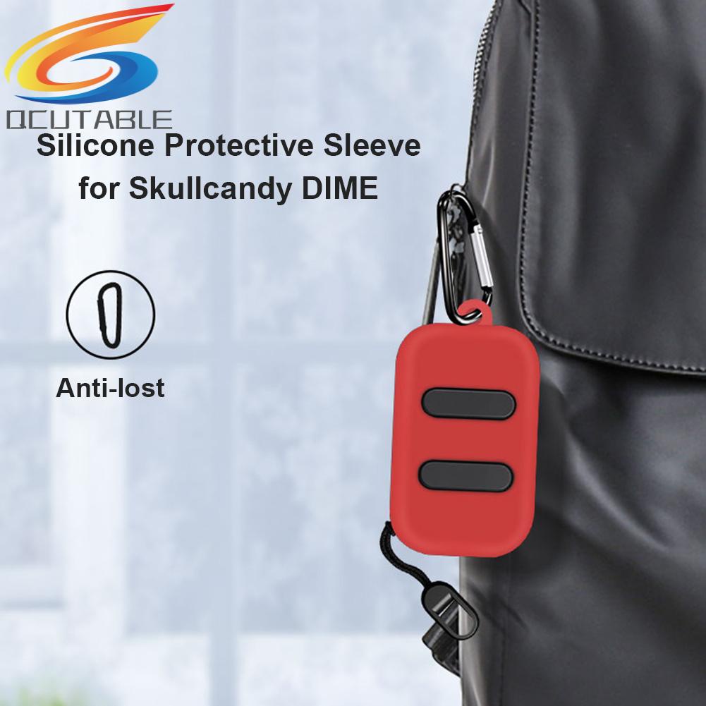 Vỏ bảo vệ hộp sạc tai nghe Skullcandy Dime bằng silicon mềm có móc khóa tiện dụng