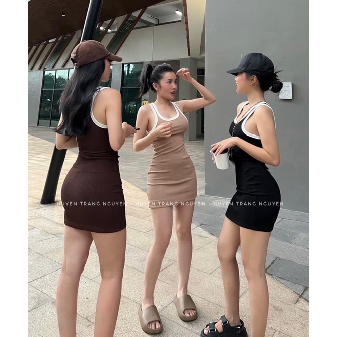 VÁY BODY SÁT NÁCH DÁNG NGẮN LEN TĂM ULZZANG