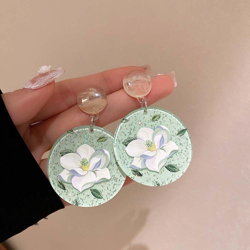 Khuyên Tai Acrylic Hình Hoa Tulip Phong Cách Hàn Quốc Ngọt Ngào