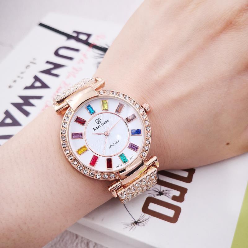 [TẶNG TAI NGHE BLUETOOTH] Đồng hồ nữ ROY.A.L CRO.WN mặt đá thiết kế với những viên kim cương sang trọng | BigBuy360 - bigbuy360.vn