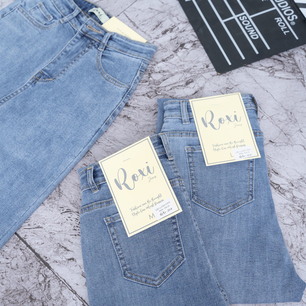 Quần Jean Skinny Nữ Dáng Ôm Lưng Siêu Cao Trơn Basic