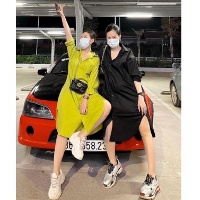 [Siêu Hot] Váy Sơmi Dáng Suông Dài Cá Tính 4 Màu Siêu Xinh Có Ảnh Thật Kèm Video | BigBuy360 - bigbuy360.vn