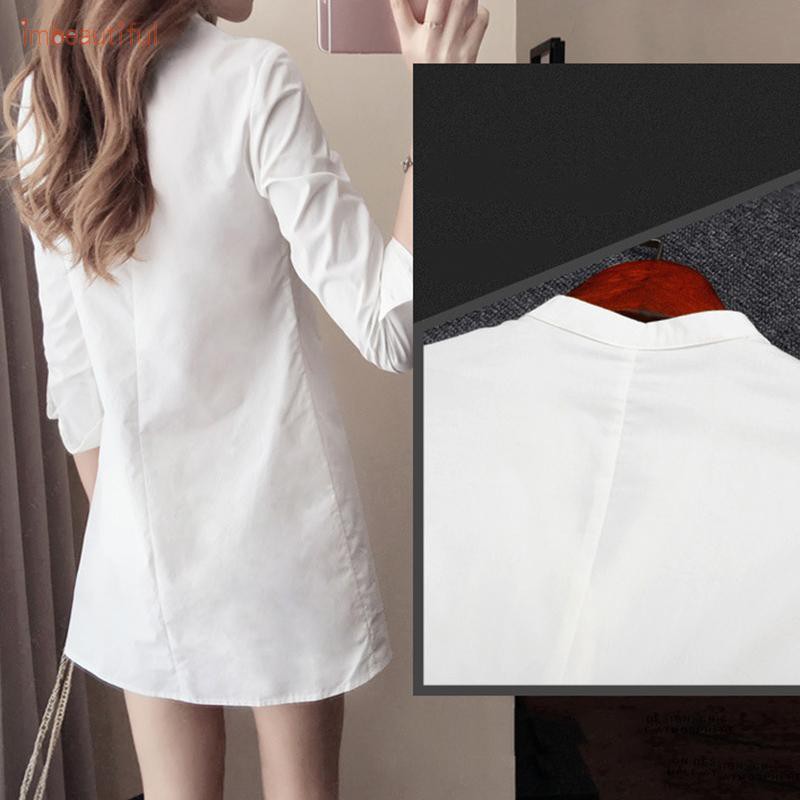 POLYESTER Đầm Công Sở Form Rộng Tay 3 / 4 Size S-2Xl V 3 / 4