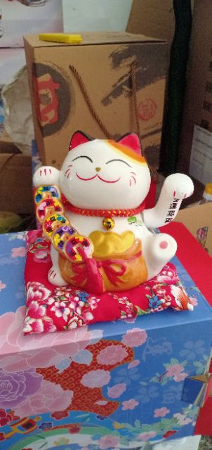 Mèo thần tài. vẫy tay . Chiêu tài dước lộc. thiên kim vạn lượng. Cao 16cm | BigBuy360 - bigbuy360.vn