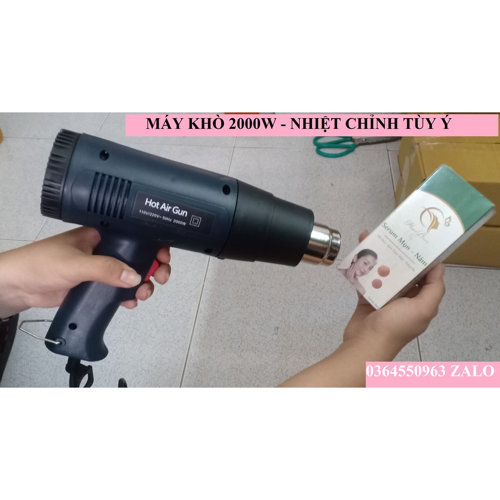 máy khò AIRGUN 2000W - máy khò màng co lên nhiệt siêu nhanh giá rẻ, bảo hành 03 tháng