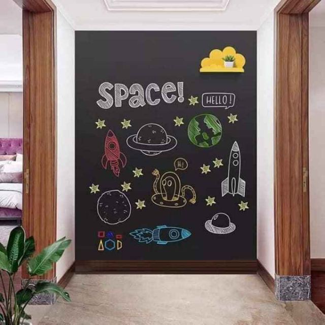 BẢNG ĐEN Thông Minh Dán Tường Học Tập, Họp Văn Phòng - Decal Bảng Viết Có Thể Xóa