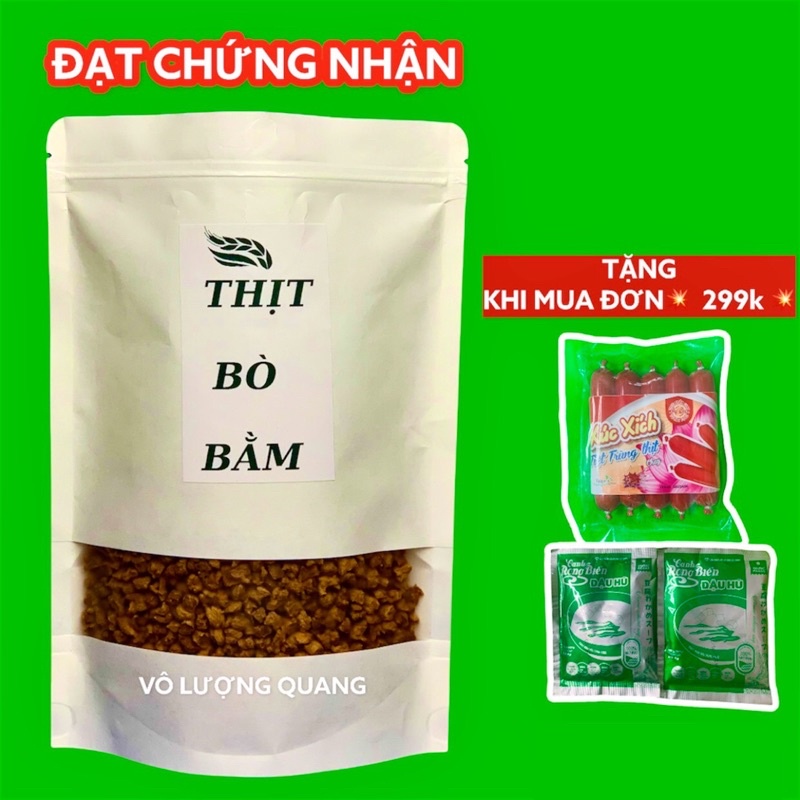 [ĐẦY ĐỦ DINH DƯỠNG]Thịt bò bằm VÔ LƯỢNG QUANG cao cấp 39k/bịch