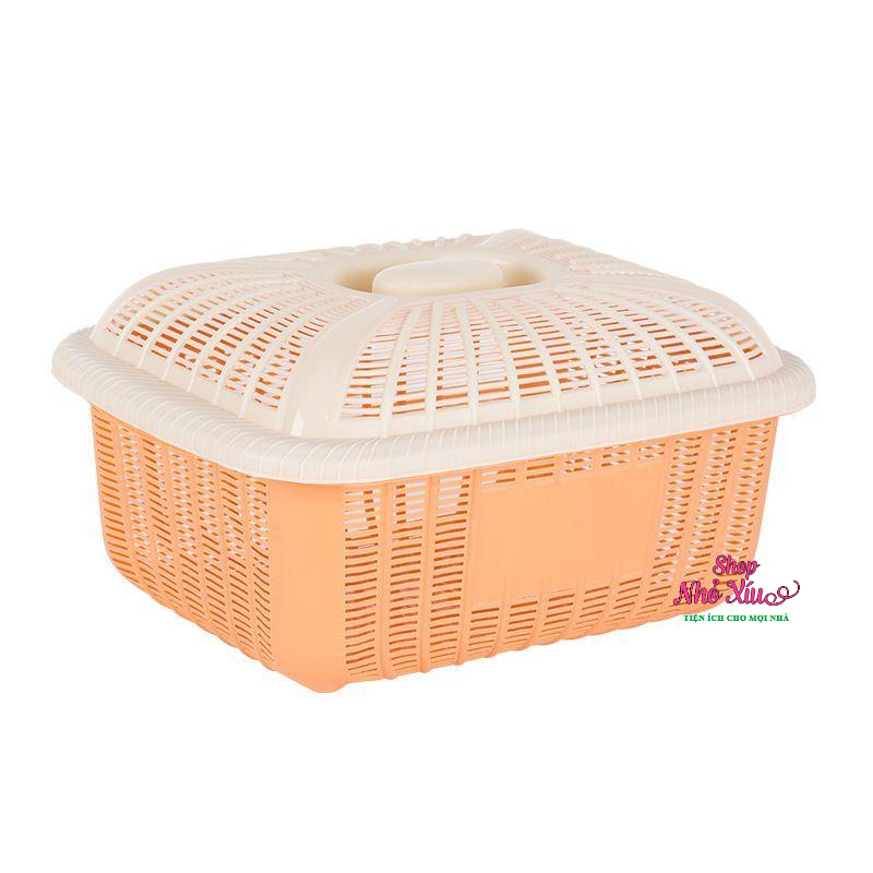 Rổ vuông có nắp nhựa Việt Nhật cao cấp