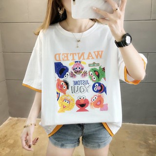 Áo Thun Tay Ngắn Dáng Rộng Giả Hai Lớp Thời Trang Mùa Hè Hàn Quốc 2020 Cho Nữ