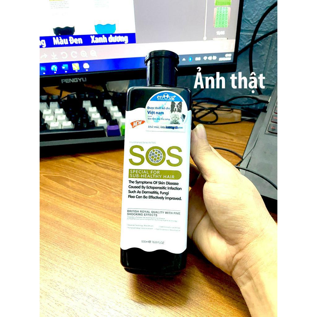 SOS đen- Sữa Tắm SOS cho chó mèo 530ml Loại phục hồi da viêm da